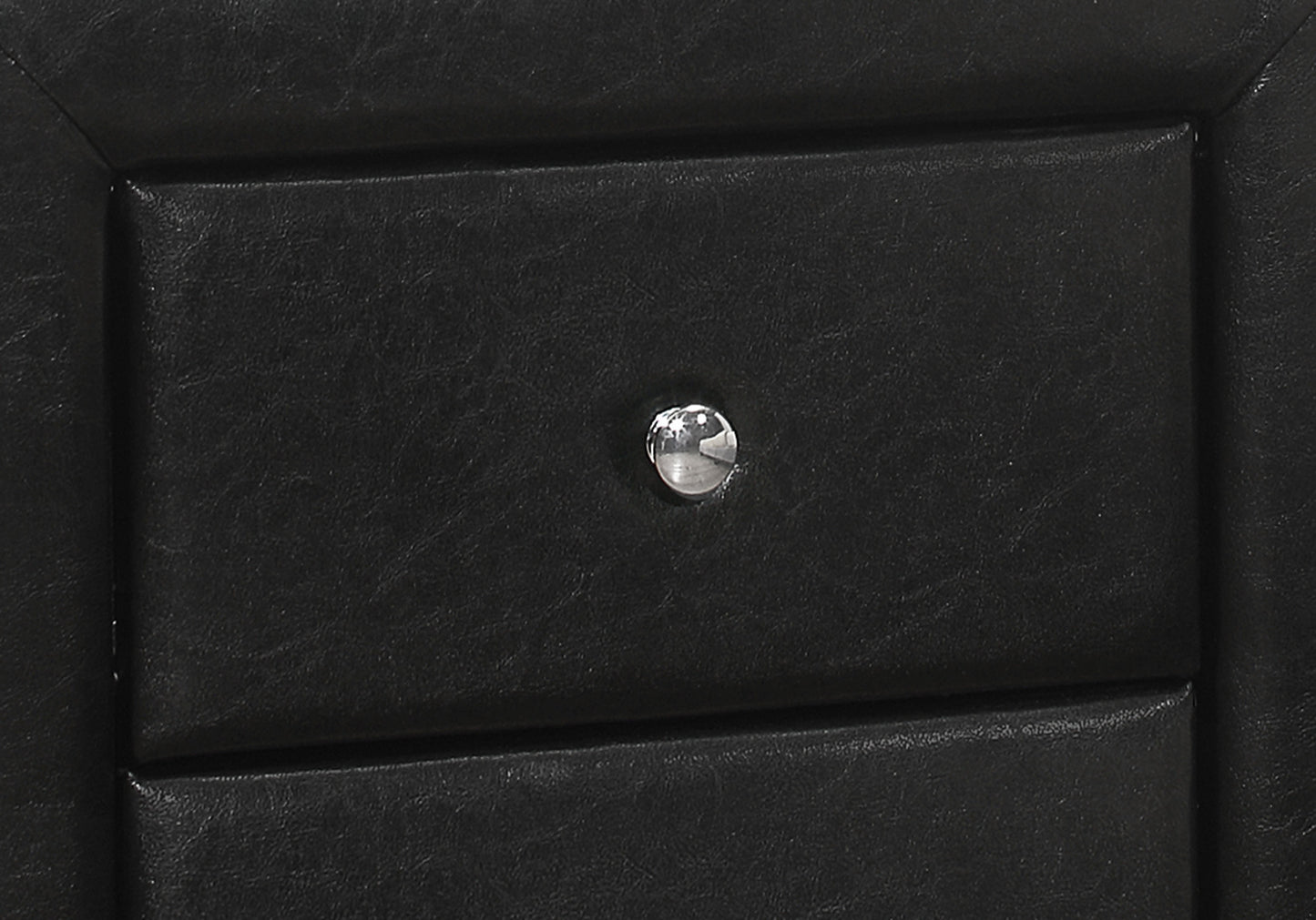 Black Faux Leather Two Drawer Nightstand By Homeroots | Nightstands | Modishstore - 4