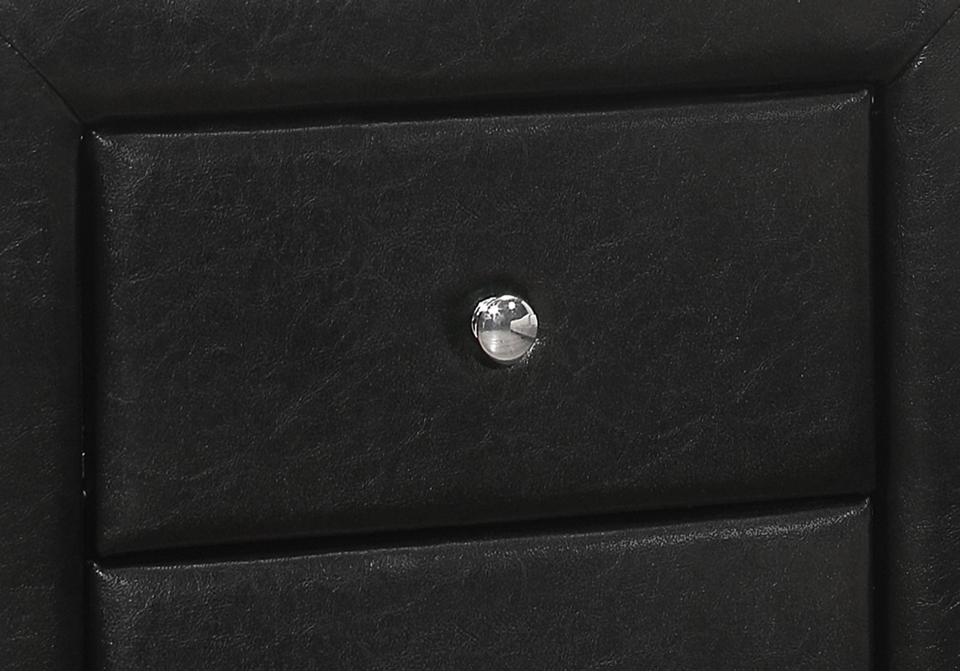 Black Faux Leather Two Drawer Nightstand By Homeroots | Nightstands | Modishstore - 4