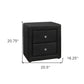 Black Faux Leather Two Drawer Nightstand By Homeroots | Nightstands | Modishstore - 5