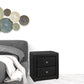 Black Faux Leather Two Drawer Nightstand By Homeroots | Nightstands | Modishstore - 2
