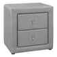 Gray Linen Blend Two Drawer Nightstand By Homeroots | Nightstands | Modishstore - 1