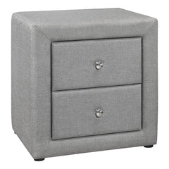 Gray Linen Blend Two Drawer Nightstand By Homeroots