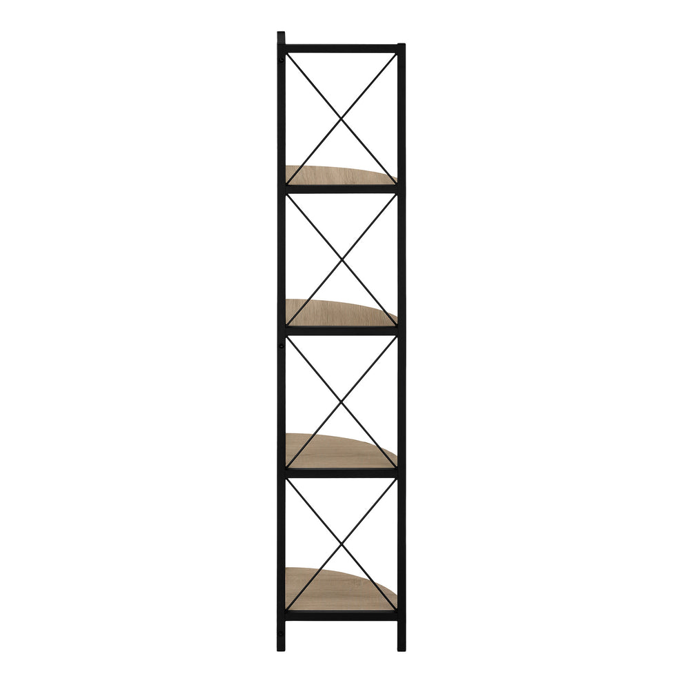 Taupe Metal Corner Bookcase By Homeroots | Bookcases | Modishstore - 5