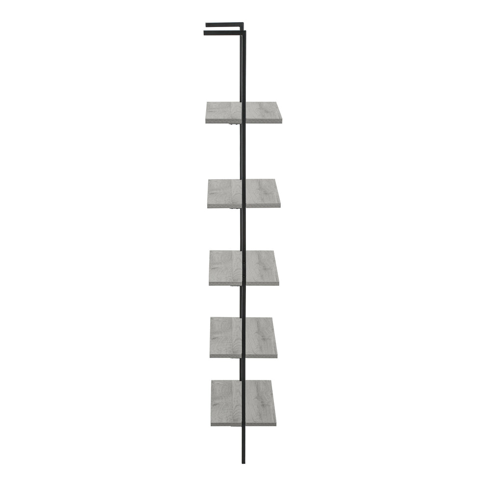 Gray Metal Five Tier Bookcase By Homeroots | Bookcases | Modishstore - 4