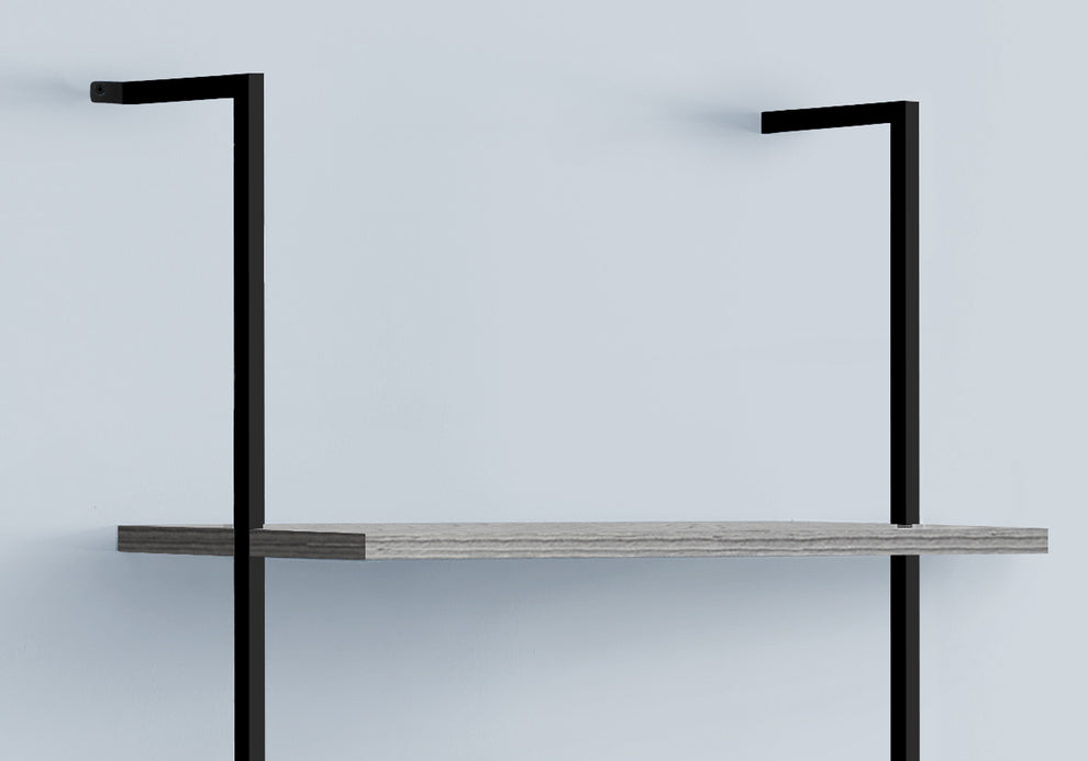 Gray Metal Five Tier Bookcase By Homeroots | Bookcases | Modishstore - 6