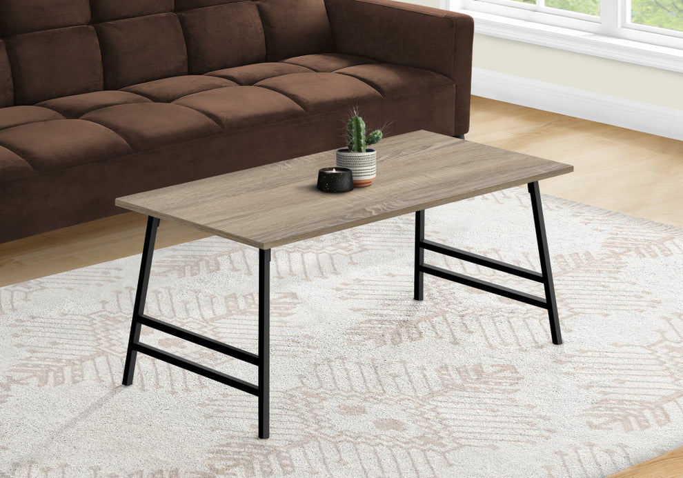 Taupe And Black Metal Coffee Table By Homeroots | Coffee Tables | Modishstore - 3