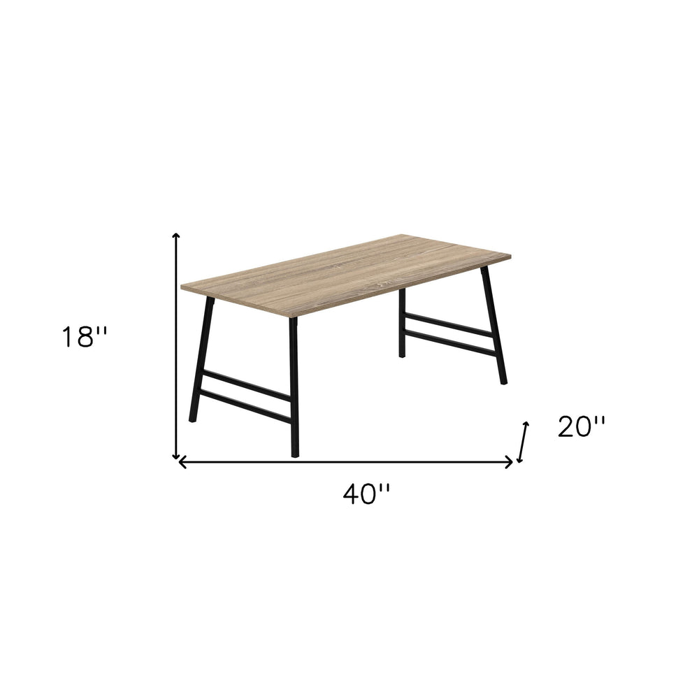 Taupe And Black Metal Coffee Table By Homeroots | Coffee Tables | Modishstore - 5