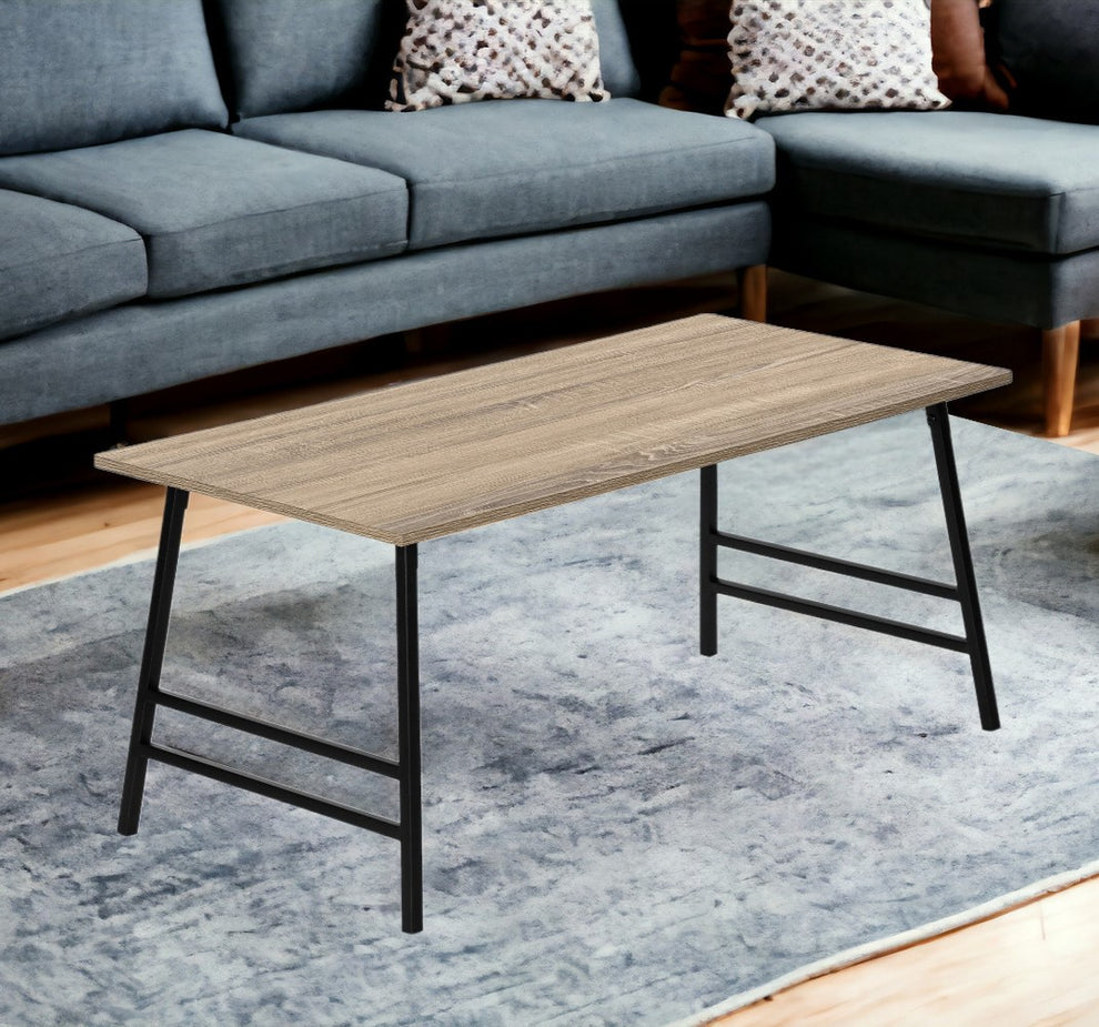 Taupe And Black Metal Coffee Table By Homeroots | Coffee Tables | Modishstore - 2