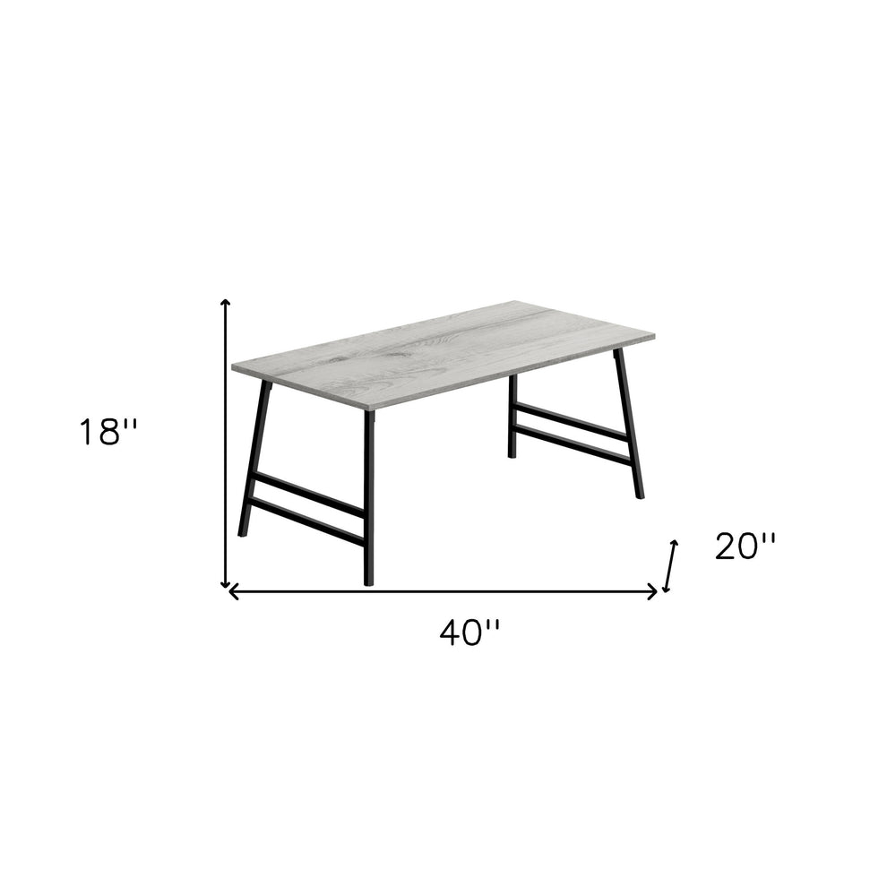 Gray And Black Metal Coffee Table By Homeroots | Coffee Tables | Modishstore - 4