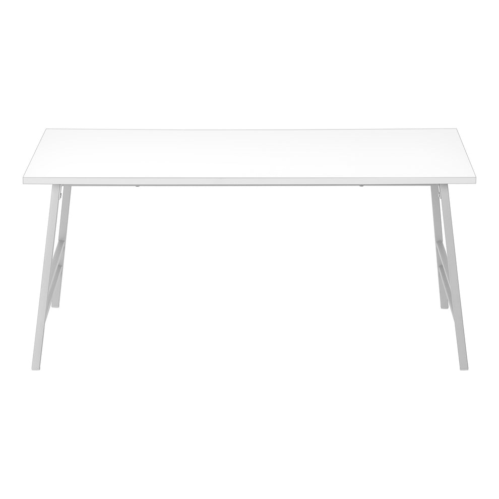 White And Silver Wood And Metal Coffee Table By Homeroots | Coffee Tables | Modishstore - 2