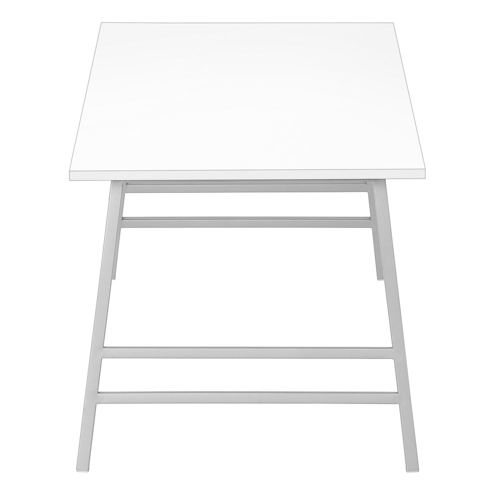 White And Silver Wood And Metal Coffee Table By Homeroots | Coffee Tables | Modishstore - 3