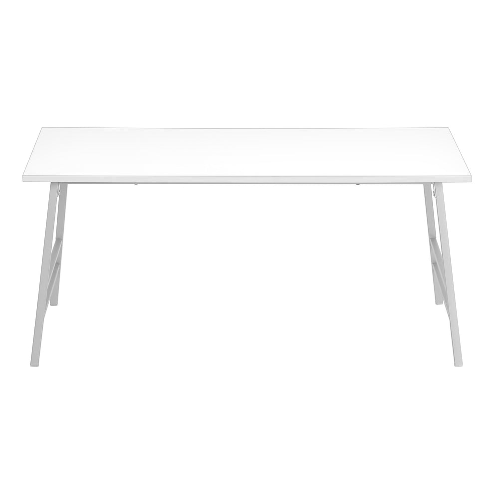 White And Silver Wood And Metal Coffee Table By Homeroots | Coffee Tables | Modishstore - 4