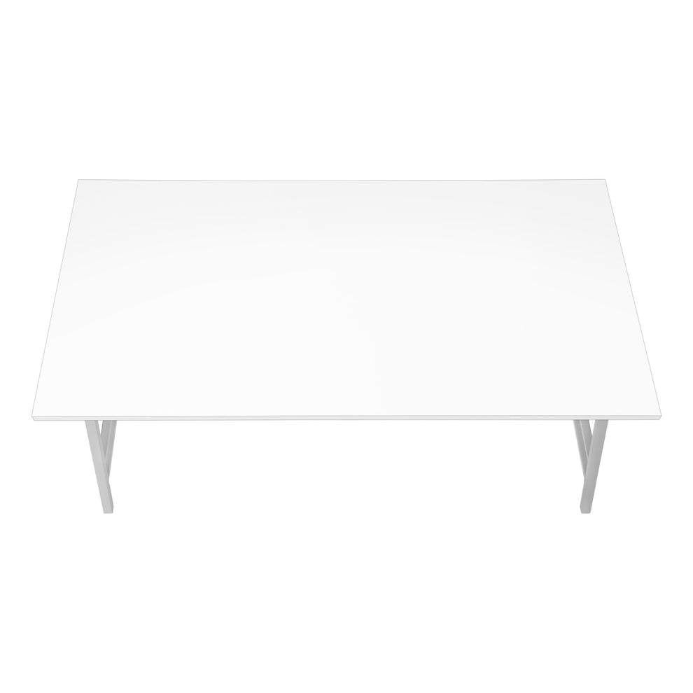 White And Silver Wood And Metal Coffee Table By Homeroots | Coffee Tables | Modishstore - 5