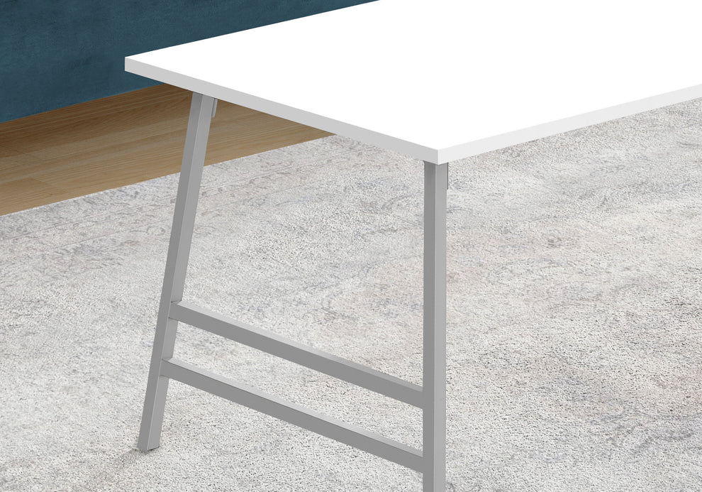 White And Silver Wood And Metal Coffee Table By Homeroots | Coffee Tables | Modishstore - 7