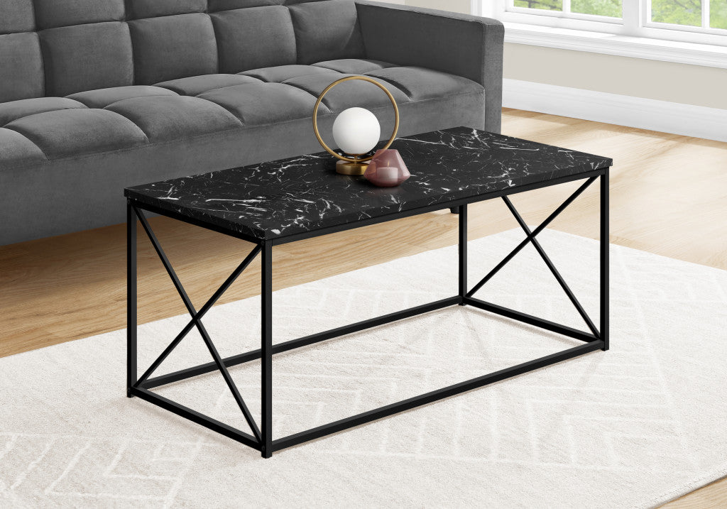 Black Wood And Metal Coffee Table By Homeroots | Coffee Tables | Modishstore - 2