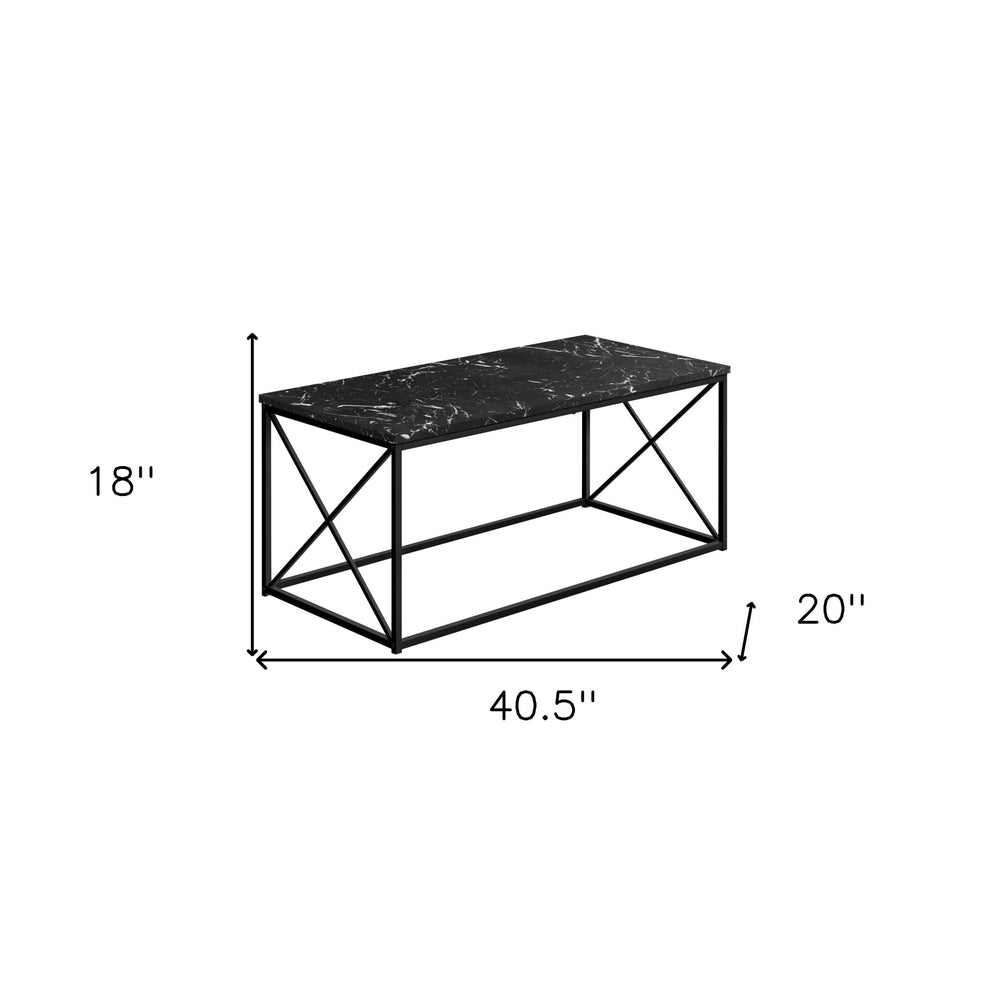 Black Wood And Metal Coffee Table By Homeroots | Coffee Tables | Modishstore - 4
