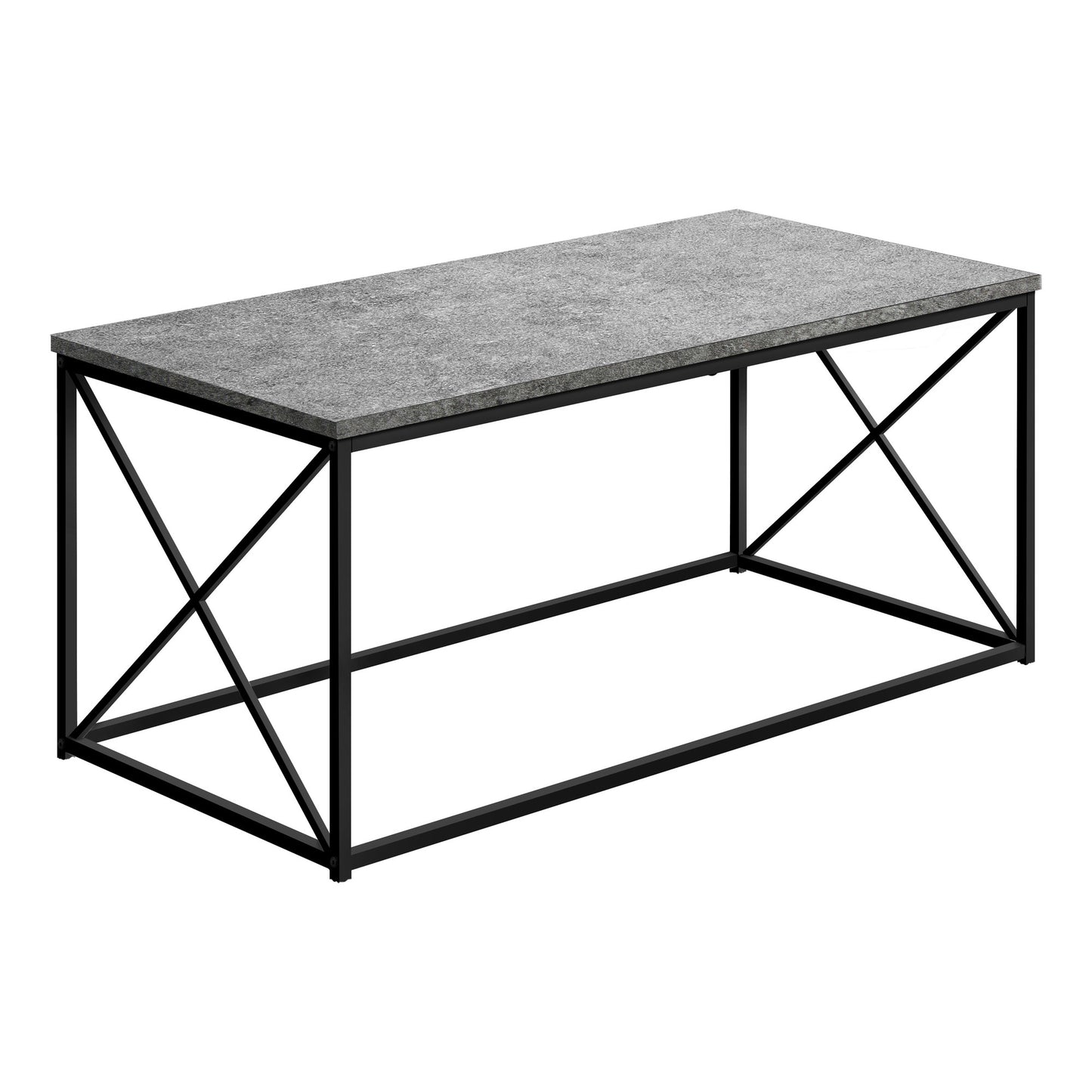 Gray And Black Wood And Metal Coffee Table By Homeroots | Coffee Tables | Modishstore - 6