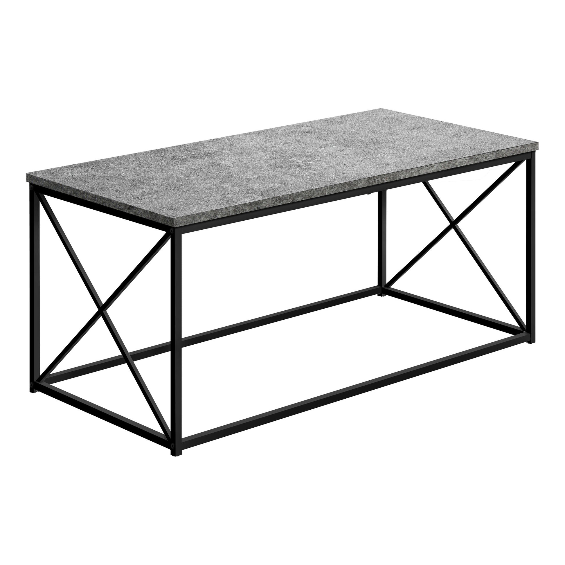 Gray And Black Wood And Metal Coffee Table By Homeroots | Coffee Tables | Modishstore - 6