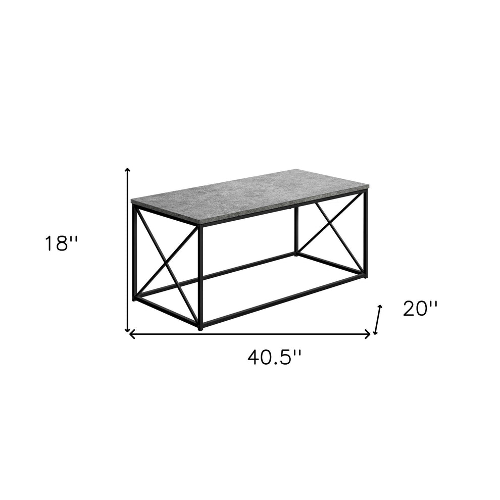 Gray And Black Wood And Metal Coffee Table By Homeroots | Coffee Tables | Modishstore - 4