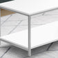 White And Silver Metal Coffee Table By Homeroots | Coffee Tables | Modishstore - 3