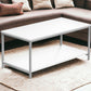 White And Silver Metal Coffee Table By Homeroots | Coffee Tables | Modishstore - 6