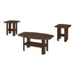 Set of Three Espresso Coffee Table With Three Shelves By Homeroots | Coffee Tables | Modishstore - 3