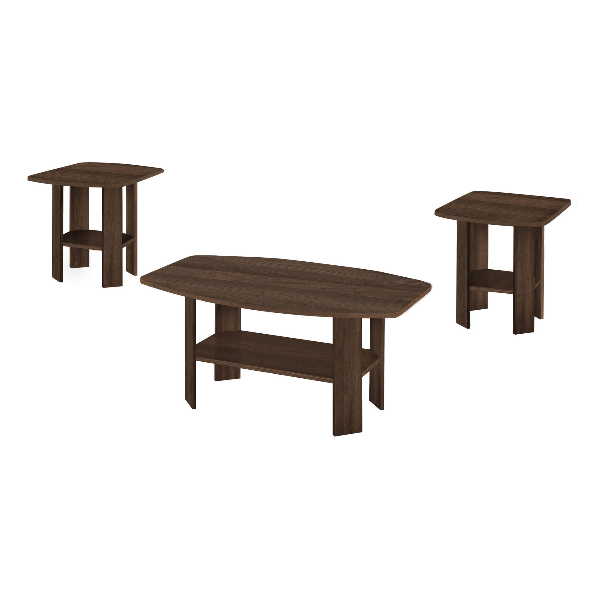Set of Three Espresso Coffee Table With Three Shelves By Homeroots | Coffee Tables | Modishstore - 3