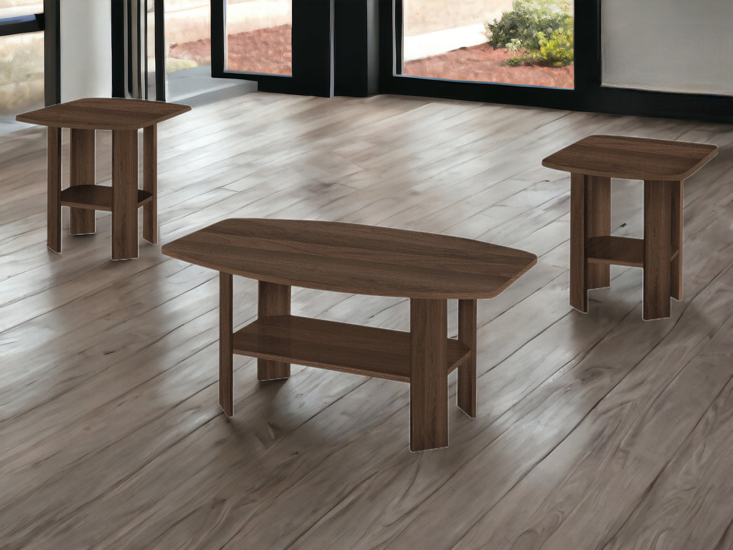 Set of Three Espresso Coffee Table With Three Shelves By Homeroots | Coffee Tables | Modishstore - 6