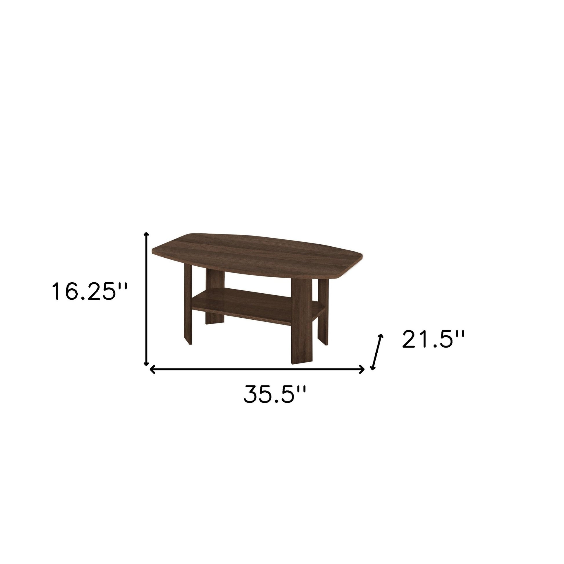 Set of Three Espresso Coffee Table With Three Shelves By Homeroots | Coffee Tables | Modishstore - 7