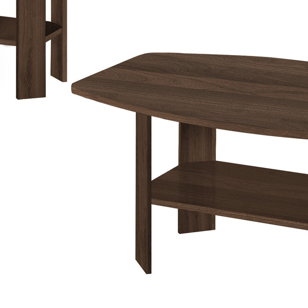 Set of Three Espresso Coffee Table With Three Shelves By Homeroots | Coffee Tables | Modishstore - 4
