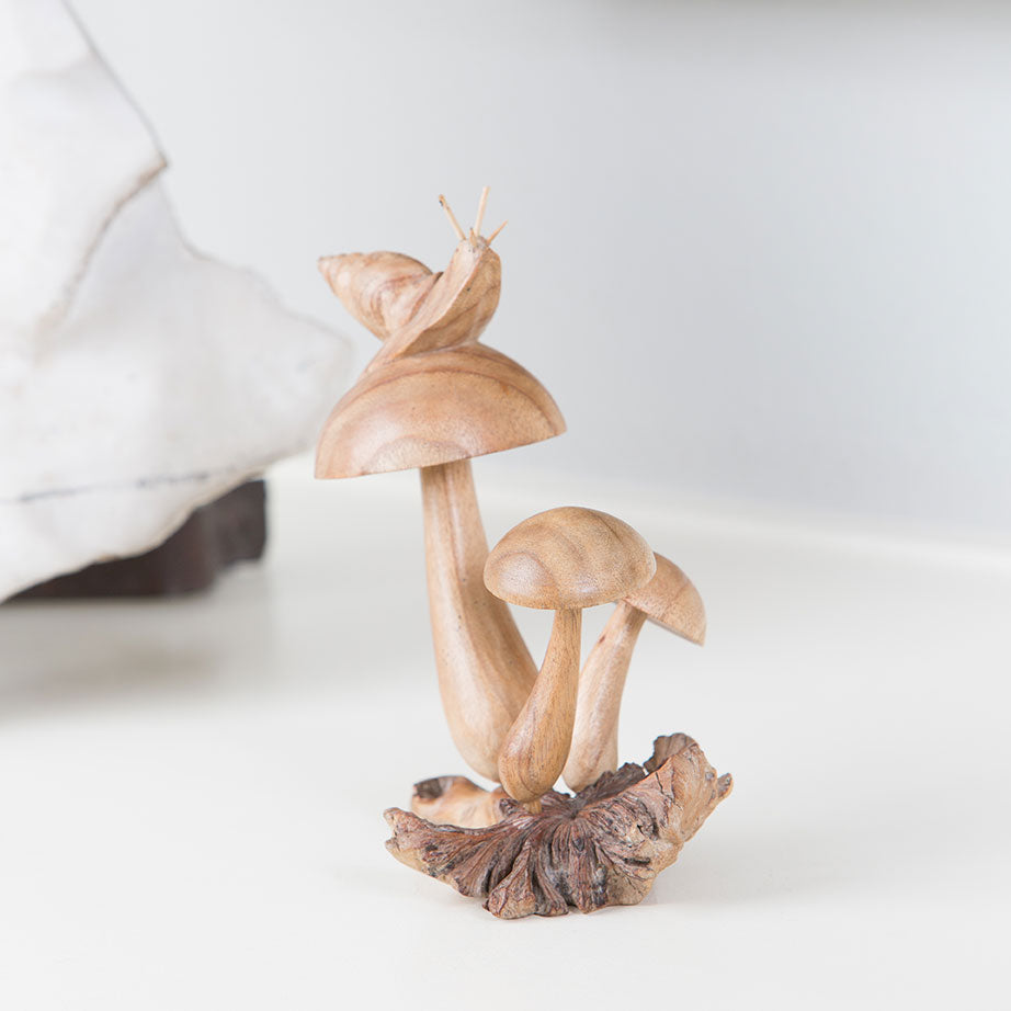 Parasite Snail on Mushrooms Set of 4 By Garden Age Supply | Sculptures | Modishstore - 3