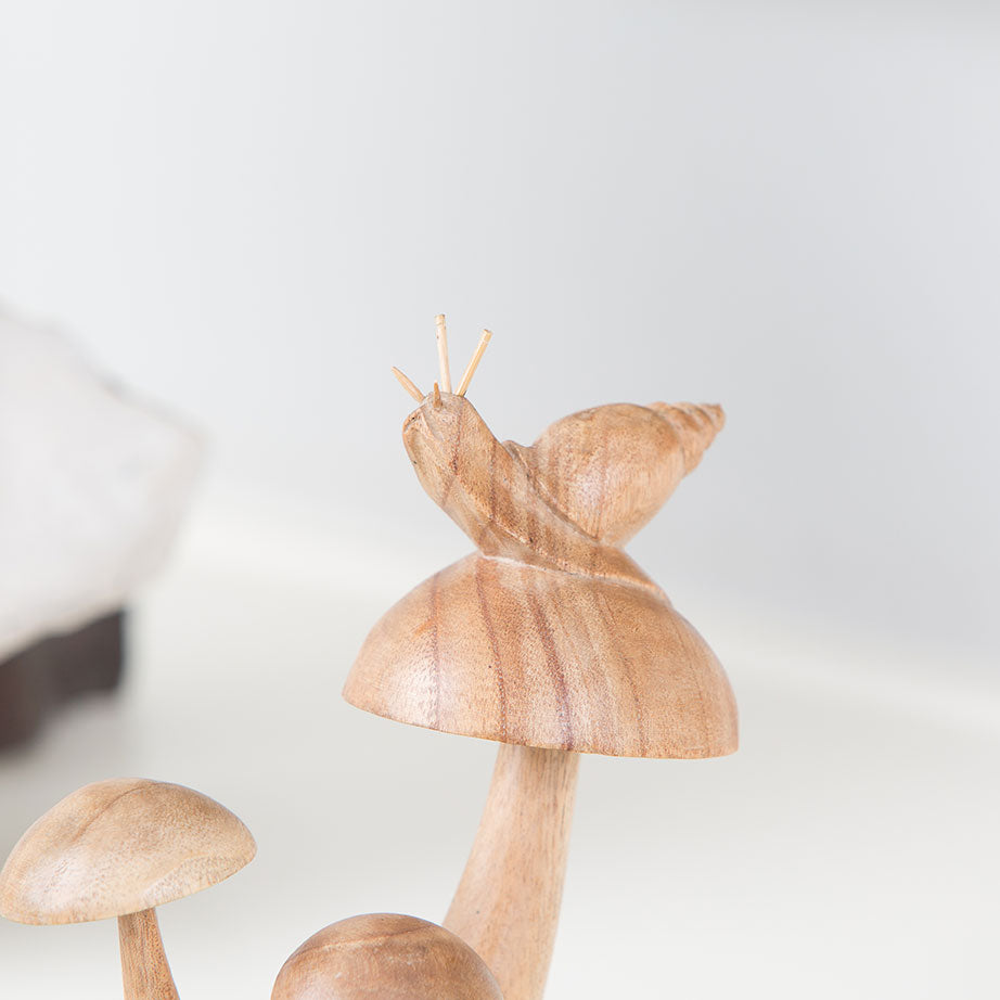 Parasite Snail on Mushrooms Set of 4 By Garden Age Supply | Sculptures | Modishstore - 2