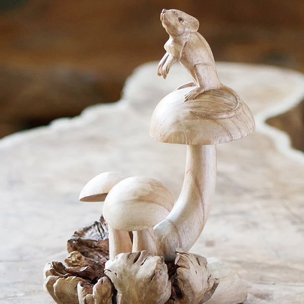 Parasite Mouse on Mushrooms Set of 4 By Garden Age Supply | Sculptures | Modishstore - 2
