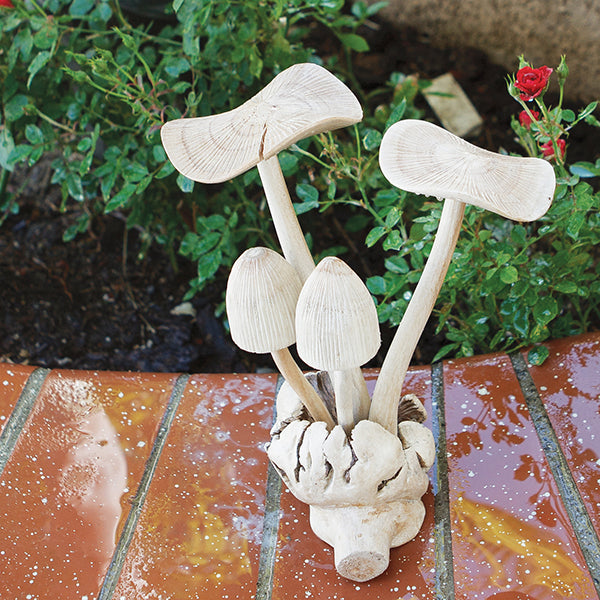 Mushroom Ornaments Set of 4 By Garden Age Supply | Sculptures | Modishstore - 1
