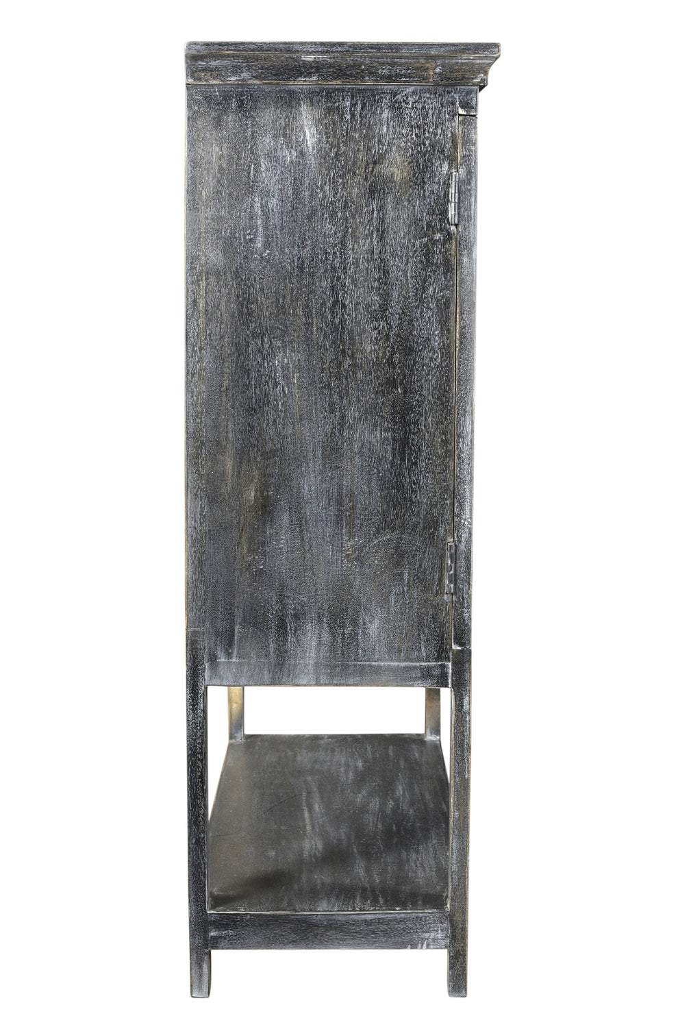 Distressed Wash Dark Gray Solid Wood Two Door Accent Cabinet By Homeroots | Cabinets | Modishstore - 3