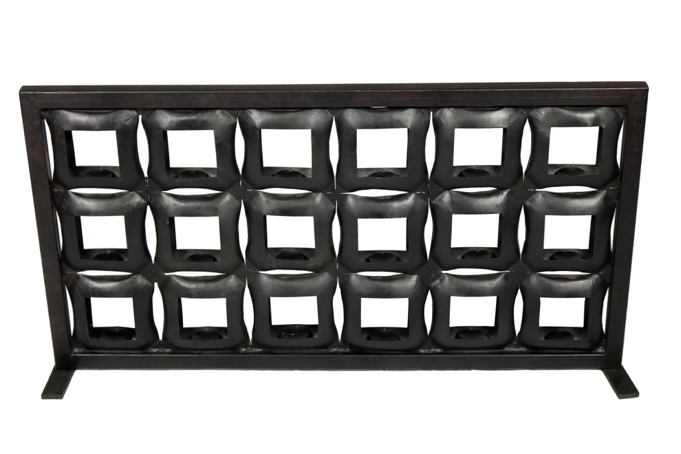 Black Iron Geometric Floor Tealight Candle Holder By Homeroots | Candle Holders | Modishstore - 3