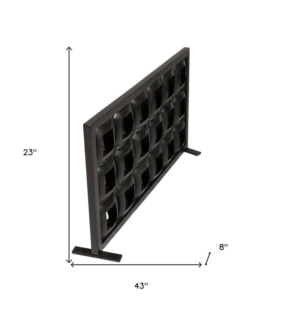 Black Iron Geometric Floor Tealight Candle Holder By Homeroots | Candle Holders | Modishstore - 7