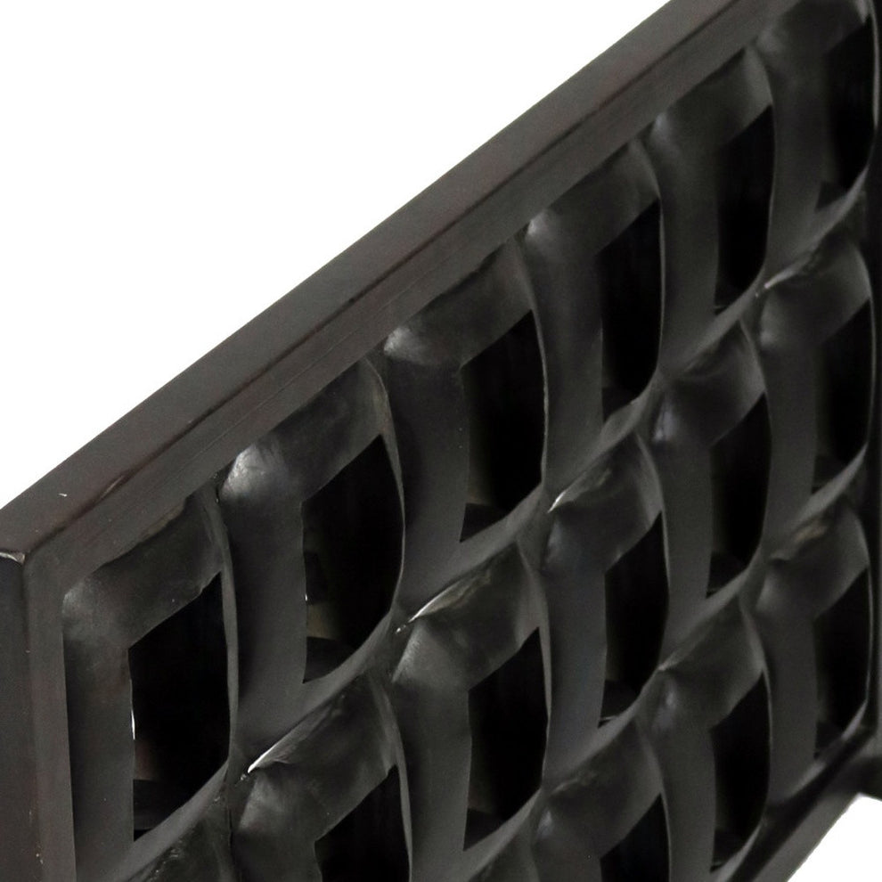 Black Iron Geometric Floor Tealight Candle Holder By Homeroots | Candle Holders | Modishstore - 5
