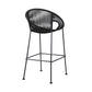 Black Metal Low back Outdoor Counter Height Bar chair with Footrest By Homeroots | Outdoor Chairs | Modishstore - 3