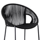 Black Metal Low back Outdoor Counter Height Bar chair with Footrest By Homeroots | Outdoor Chairs | Modishstore - 5