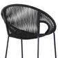 Black Metal Low back Outdoor Counter Height Bar chair with Footrest By Homeroots | Outdoor Chairs | Modishstore - 7