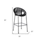 Black Metal Low back Outdoor Counter Height Bar chair with Footrest By Homeroots | Outdoor Chairs | Modishstore - 6