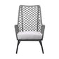 Gray and Black Steel Indoor Outdoor Dining Chair with Gray Cushion By Homeroots | Outdoor Chairs | Modishstore - 2