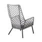 Gray and Black Steel Indoor Outdoor Dining Chair with Gray Cushion By Homeroots | Outdoor Chairs | Modishstore - 3