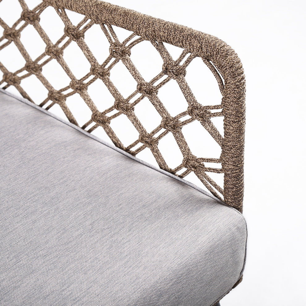 Gray Metal Outdoor Arm Chair with Gray Cushion By Homeroots | Outdoor Chairs | Modishstore - 7