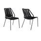 Set of Two Black Metal Outdoor Dining Chair By Homeroots | Outdoor Chairs | Modishstore - 5
