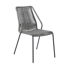 Set of Two Gray Metal Outdoor Dining Chair By Homeroots