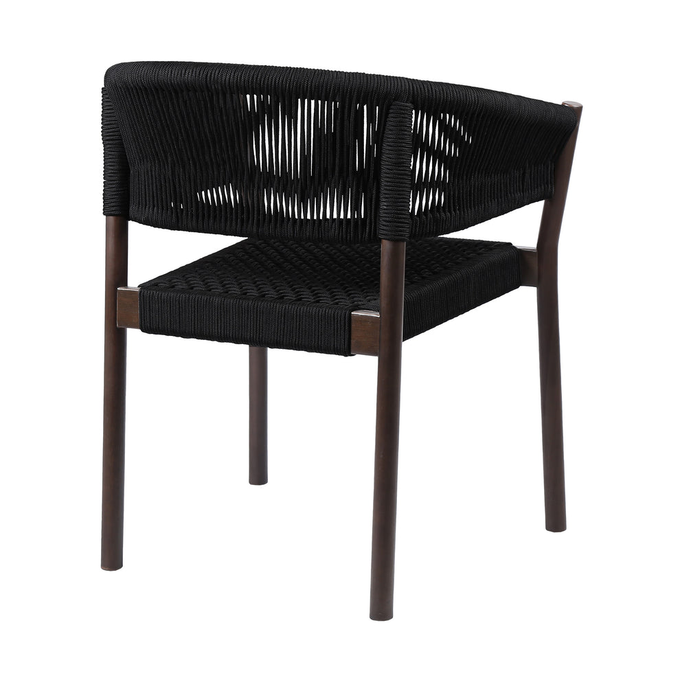 Set of Two Black Solid Wood Outdoor Dining Chair By Homeroots | Outdoor Chairs | Modishstore - 4