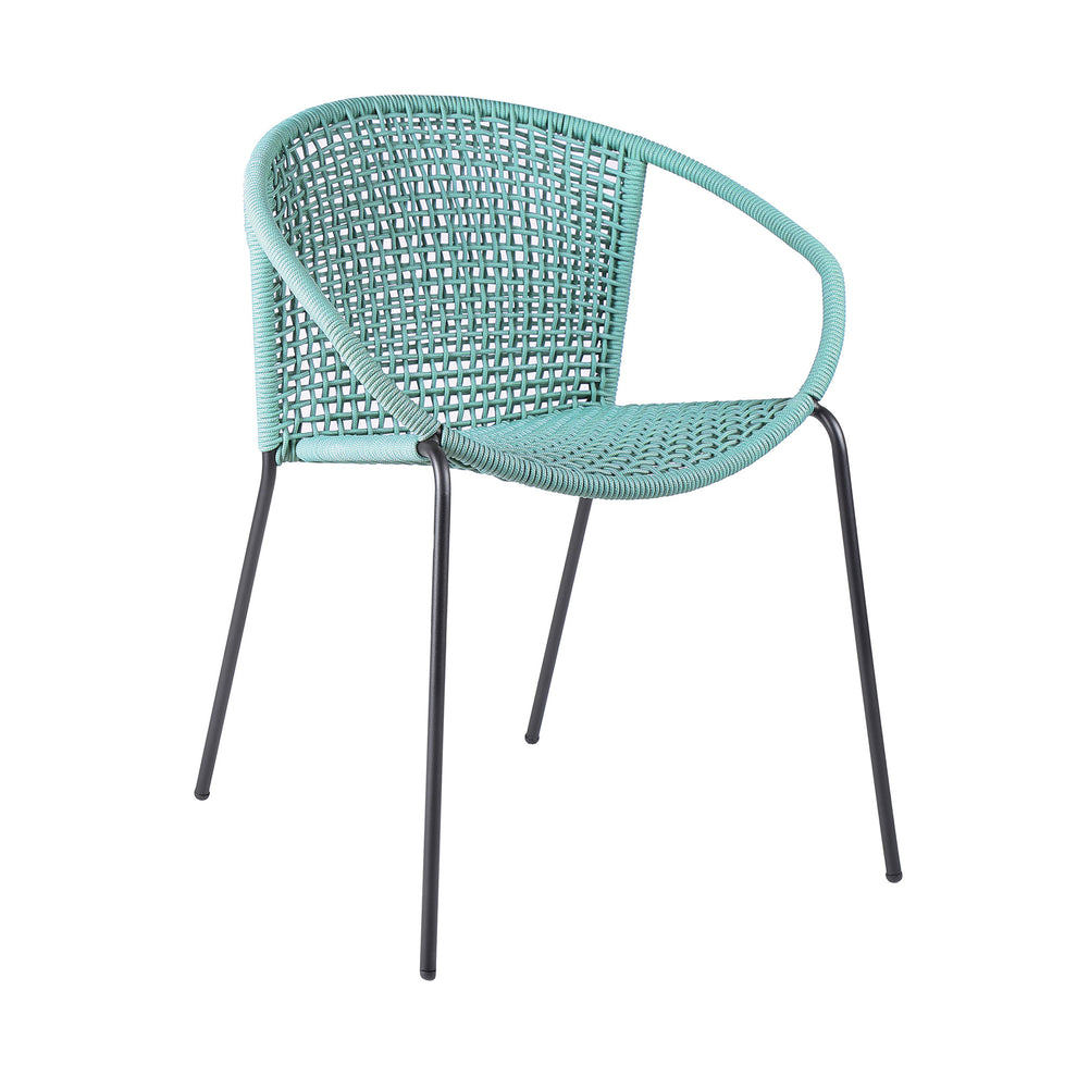 Set of Two Green Metal Outdoor Dining Chair By Homeroots | Outdoor Chairs | Modishstore - 3