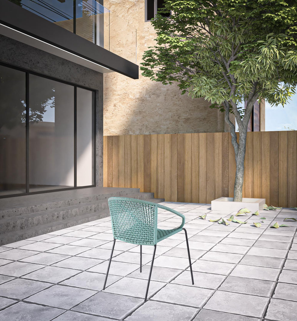 Set of Two Green Metal Outdoor Dining Chair By Homeroots | Outdoor Chairs | Modishstore - 2